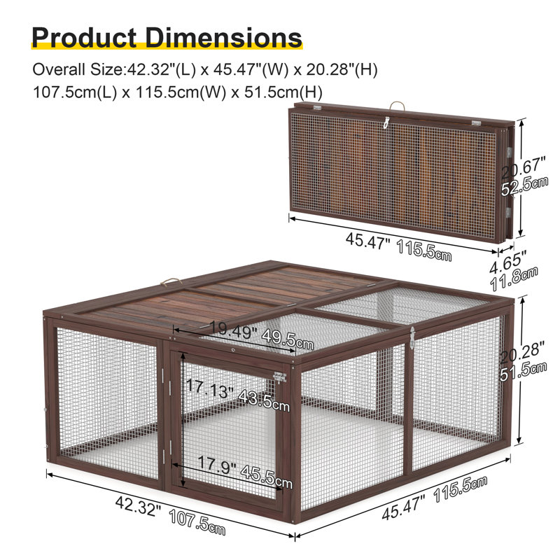 Tucker Murphy Pet™ Portable Chicken Run Rabbit Hutch Folding
